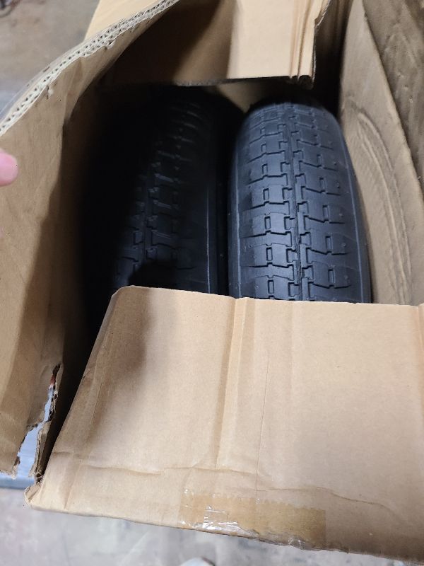 Photo 1 of 2-Pack 4.80/4.00-8" Pneumatic Wheelbarrow Wheel and Tires with 3"- 7" Center Hub and 5/8" Bushings for Wheelbarrow and Yard Cart Garden Wagon