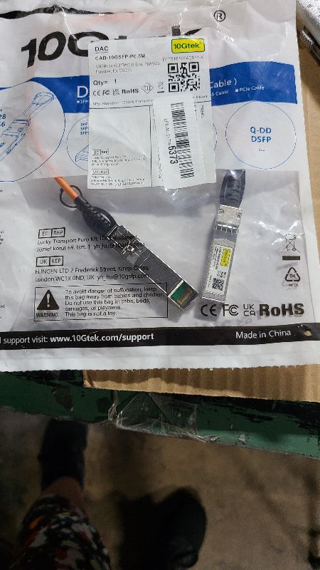 Photo 1 of 10Gtek [Orange Colored 10G SFP+ DAC Cable - Twinax SFP Cable for Cisco SFP-H10GB-CU0.5M, Ubiquiti UniFi, D-Link, Supermicro, Netgear, Mikrotik, Fortinet, 0.5-Meter(1.6ft)
