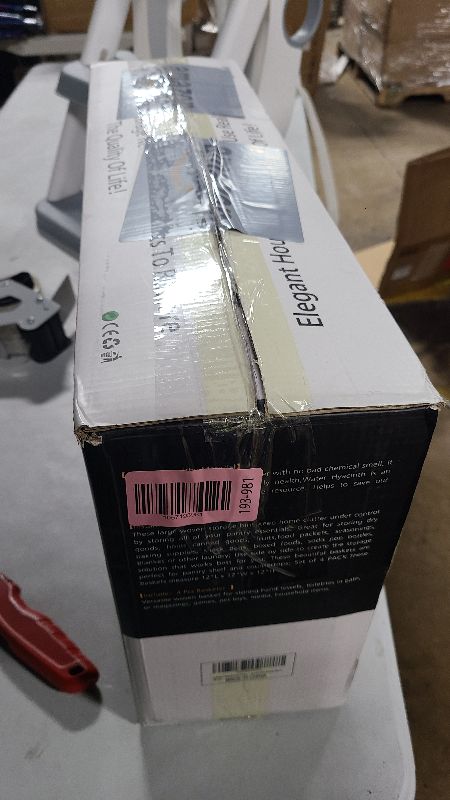 Photo 1 of 12x12in Storage Baskets Set of 4 Water Hyacinth Baskets,Foldable Handwoven Storage Cubes,Wicker Cube Baskets Laundry Organizer Totes for Home