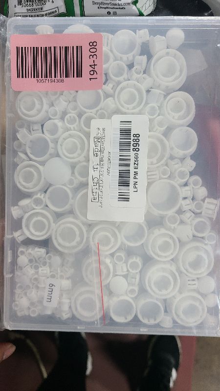 Photo 1 of 180PCS 8 Sizes White Plastic Hole Plugs, Knockout Plugs for Reserved Holes in Kitchen Cabinet, 1/4" to 1" Sizes