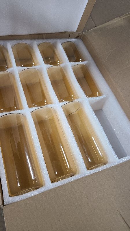 Photo 1 of 12pcs Glass  Vases Set, Small Flower Vase for Centerpieces, Small Vases for Flowers, Decor Centerpiece for Bathroom, Decorative Vases for House Warming (Amber)