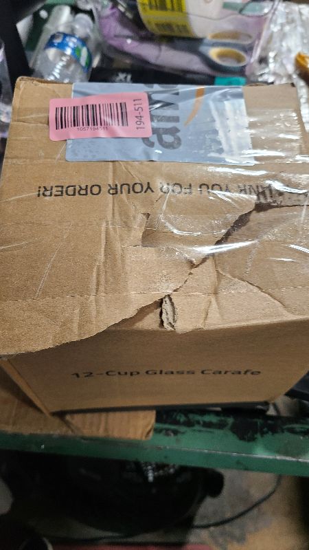 Photo 1 of 12-Cup Replacement Glass Carafe for Cuisinart Coffee Maker Models CHW-12, CHW-12P1, DCC-1100BK, DCC-1200, DCC-2650, DGB-550BK, DGB-550BK1 DGB-625BC, DGB-700BC, and SS-12 Part# DCC-1200PRC