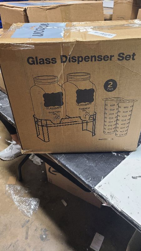 Photo 1 of 1 Gallon Glass Drink Dispensers For Parties?Lemonade Beverage Dispenser With Stand And Spigot For BBQ, Picnic, Party,Laundry Detergent Dispenser