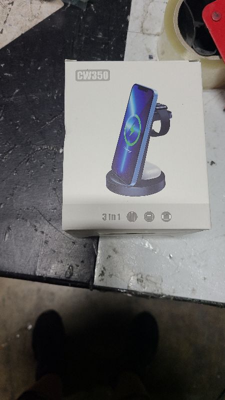 Photo 1 of 3 in 1 Charging Station for iPhone, Wireless Charger for iPhone 17 16e 16 15 14 13 12 11 X Pro Max & Apple Watch - Wireless Charging Station for AirPods 4 3 Pro