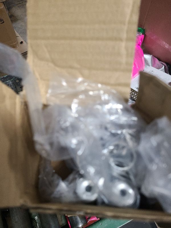 Photo 1 of 2 Pack Modern Silver Curtain Rods Set for Windows 28 to 48 Inches Adjustable Length Heavy Duty 1" Diameter Window Curtain Rod with Decorative Finials for Outdoor Bedroom Kitchen Living Room