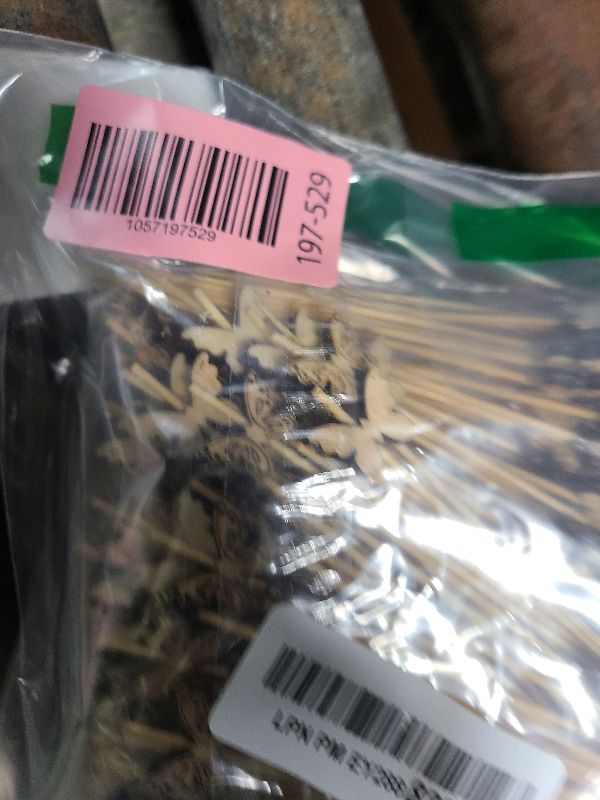 Photo 1 of 200PCS Disposable Bamboo Sticks for Party Decorations Cocktail Picks for Drinks,4.7 Inch Fruit Honeycomb Food Sticks Skewers Toothpicks with Butterfly Shape for Appetizers Hawaiian Party Beach Holiday