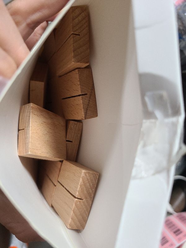 Photo 1 of 25 Pcs Wood Place Card Holder for Wedding Wooden Table Number Holders Stands for Display Name Card Sign Holders Home Dinner Events Retail Shop Office Menu Decorations Party Supply