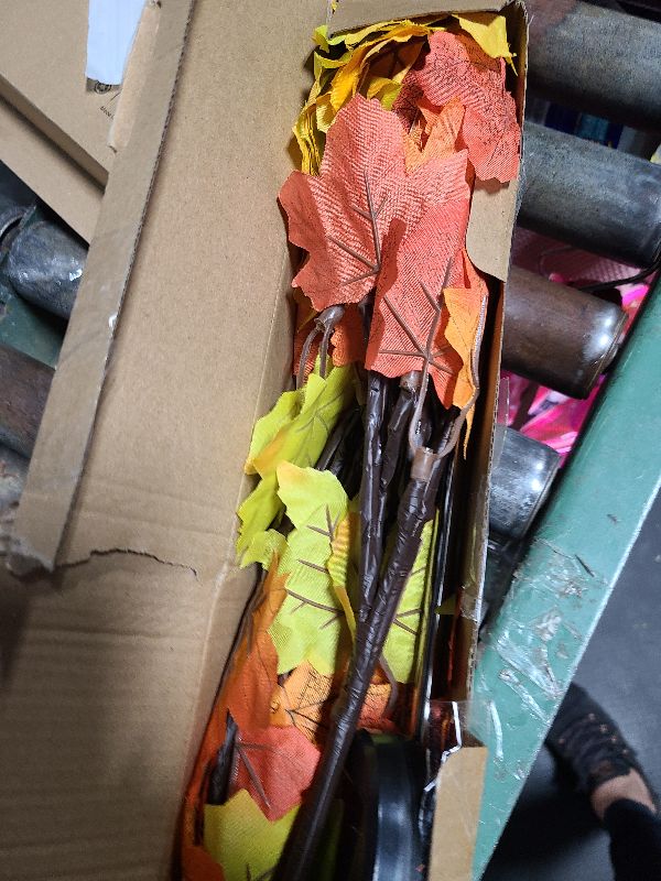 Photo 1 of 2Pack Fall Solar Lights Outdoor Waterproof,40LED 80 Maple Leaves Solar Garden Lights Outside, Autumn Artificial Tree Pathway Lights for Patio,Halloween,Thanksgiving,Fall Decoration