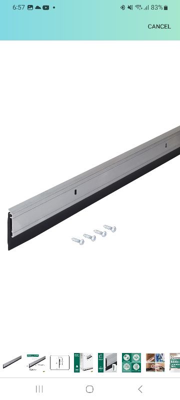 Photo 1 of 
4.5
4.5 out of 5 stars
(4,150)
M-D Building Products 68247 All-Season Door Sweep, Heavy Duty Aluminum, Ideal for Residential & Commercial Use, Easy Installation with Heavy Rubber Seal, Ensure Comfort and Security (36 Inch, Silver)