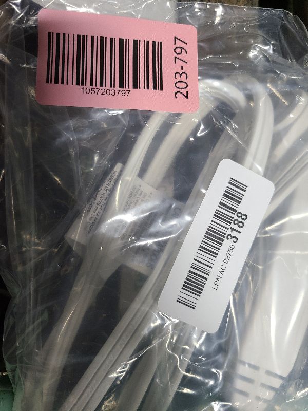 Photo 1 of 3-Outlet Flat Extension Cord 7 FT, 16 Gauge Extension Cable, Flat Plug, Multi Outlet, 3 Prong Angled Plug, SPT-3 Power Strip Indoor Extension Cable, ETL Listed, White