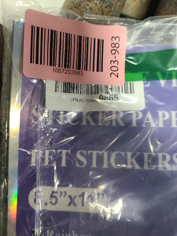 Photo 1 of 20 Sheets Holographic Sticker Paper 8.5x11 inch Printable Waterproof Stickers Rainbow Vinyl Sticker Sheets for Inkjet or Laser Printer