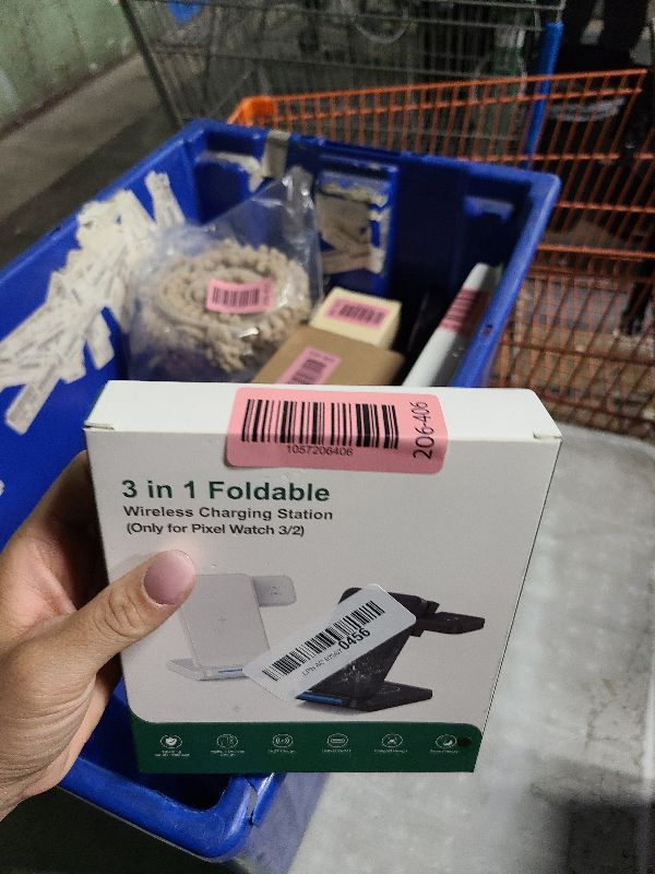 Photo 1 of 3 in 1 Foldable Wireless Charger for Google Pixel Watch 3/2(Not for Pixel Watch 4/1), Fast Charging Station Stand for Pixel 10 Pro XL/9/8/7 Pro/9a/8a/6 Pro and Buds with QC Adapter for Travel, Black