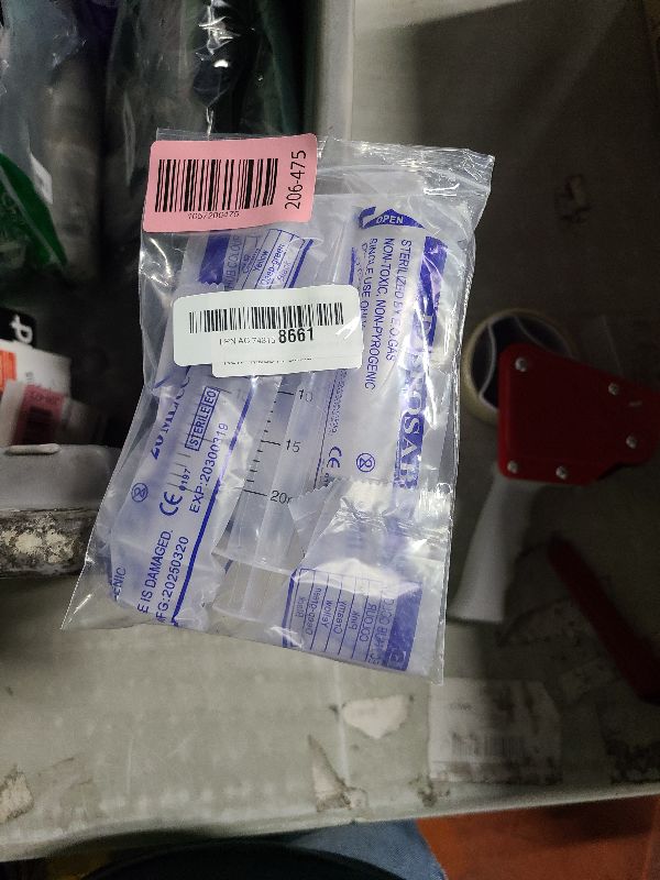 Photo 1 of 20ml Syringe for Liquid, Oral, Scientific Labs, Measurement, Dispensing, with Cap- 3 Pack 20ml Syringes