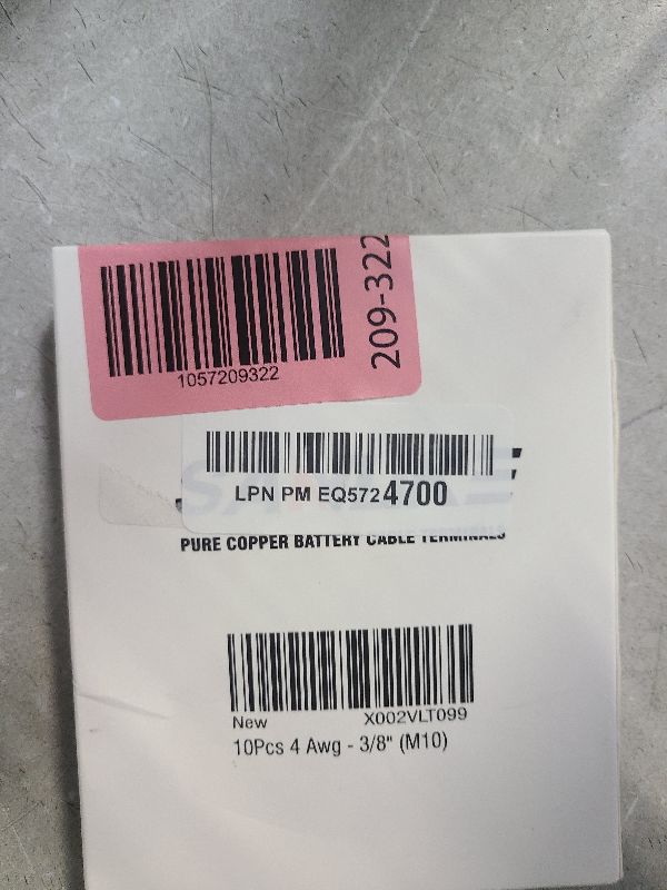 Photo 1 of 10pcs 4 Awg - 3/8 (M10) Sanuke Wire Lugs 4 Gauge Ring Terminal Connectors Ends, Heavy Duty Wire Connectors for Battery Cable Lug Wire Electrical Eyelets with 3:1 Dual Wall Adhesive Heat Shrink