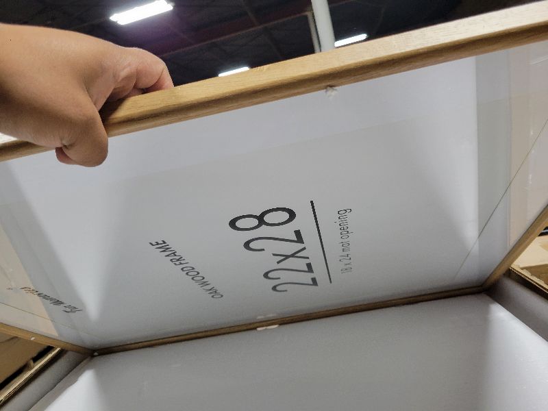 Photo 1 of 22x28 Poster Frame - Solid Oak Wood Picture Frames with HD Tempered Glass, Handcrafted Rounded Corner 22 x 28 Wooden Frame Matted to 18x24 Photos, Horizontal or Vertical Wall Display, 1 Pack