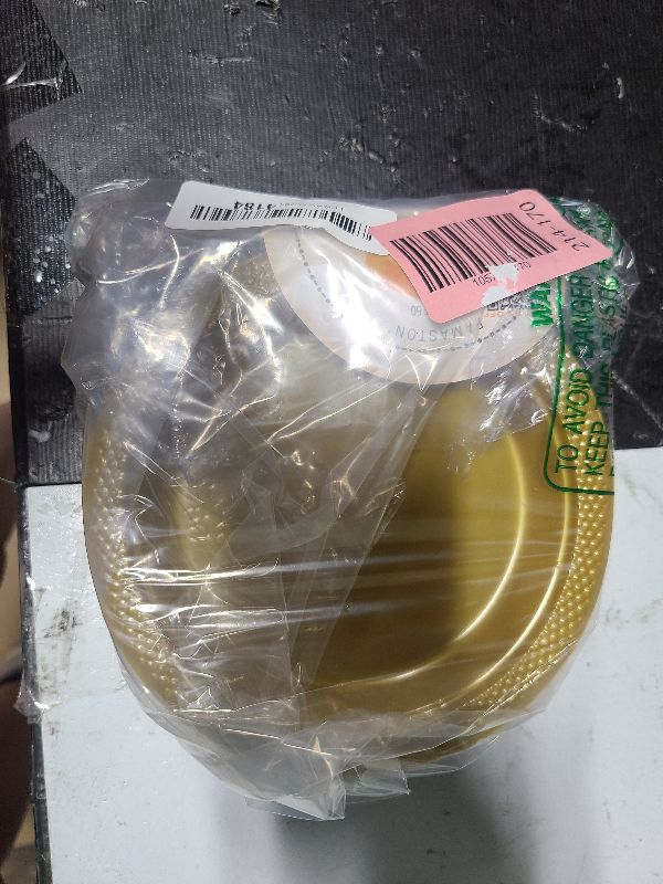 Photo 1 of 50 Count 6" Gold Plastic Plates Disposable Heavy Duty for Weddings, Parties, and Outdoor Events – Big Round Dinnerware Set for Full Meals, Picnics, BBQ, Office, Kids Birthday – Bulk 6 Inch Plates