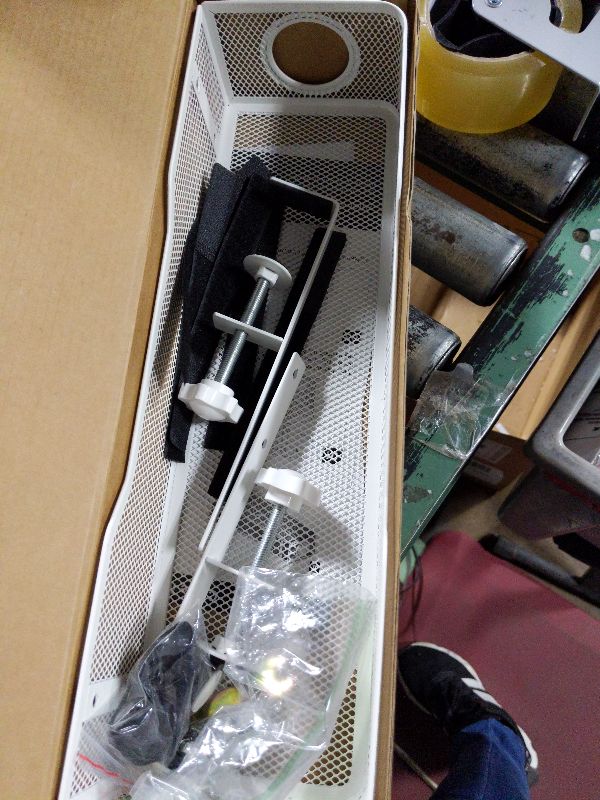 Photo 1 of [Upgraded] Under Desk Cable Management Large, Cinati 16" Cable Management Box for Table Thickness up to 3", Wire Cord Organizer with Clamp No Drill, No Damage to Desk (White)