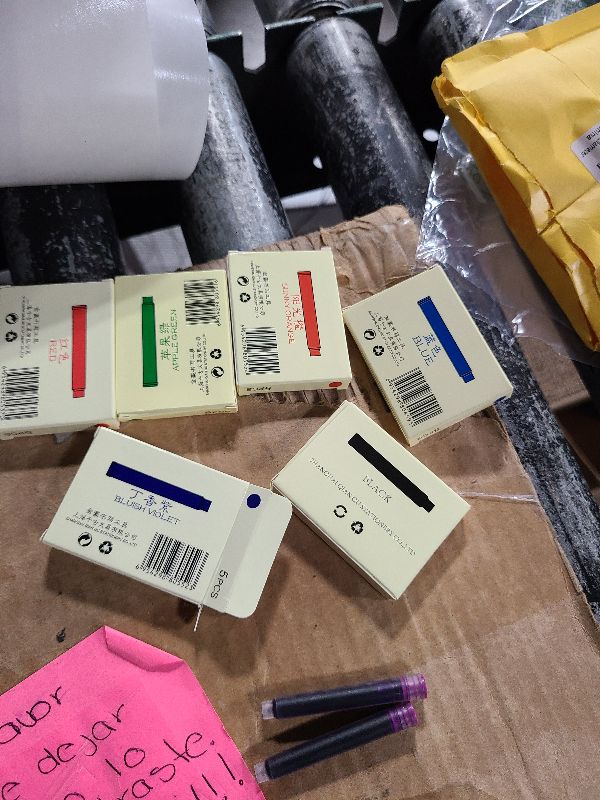 Photo 1 of 30 PCS Jinhao Fountain Pen Ink Cartridges Refill 6 Colors Set, Black, Blue, Apple Green, Purple, Red and Orange International Standard Size 2.6mm Bore Diameter