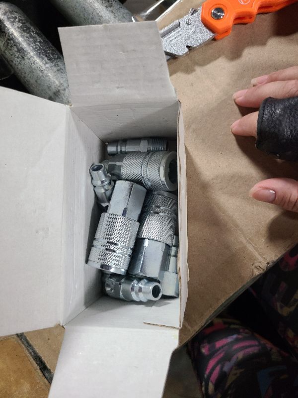 Photo 1 of 3/8’’ High Flow Air Hose Fittings Set, 3PCS 3/8 Body I/M Industrial Air Coupler and 6PCS 3/8 Body Air Plug with 3/8 Inch NPT Threads Size, 10PCS Air Compressor Accessories Quick Connect Set