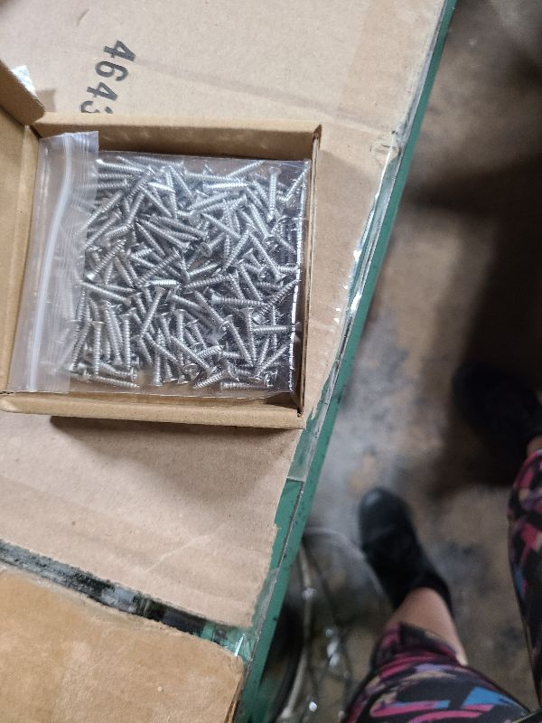 Photo 1 of #4 x 3/4" (200 pcs) Flat Head Sheet Metal Screws, 304 Stainless Steel (18-8), Phillips Drive, Self Tapping, Corrosion Resistant Screws for Wood, Sheet Metal and More