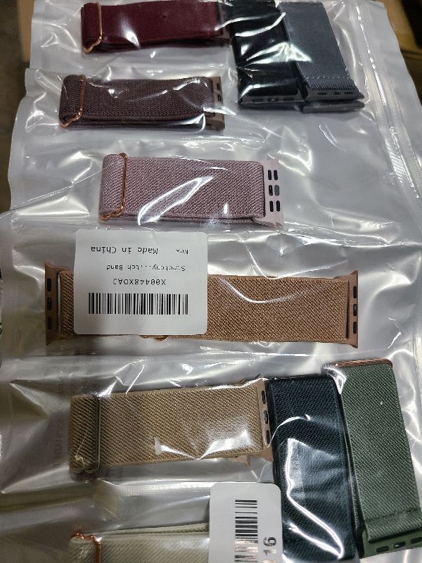 Photo 1 of 10 Pack Stretchy Bands Compatible with Apple Watch Band 40mm 38mm 41mm 42mm 44mm 45mm 46mm 49mm Women Men, Water-Resistant Solo Loop Elastic Sport Straps for iWatch Series 10 9 8 7 6 5 4 3 SE Ultra