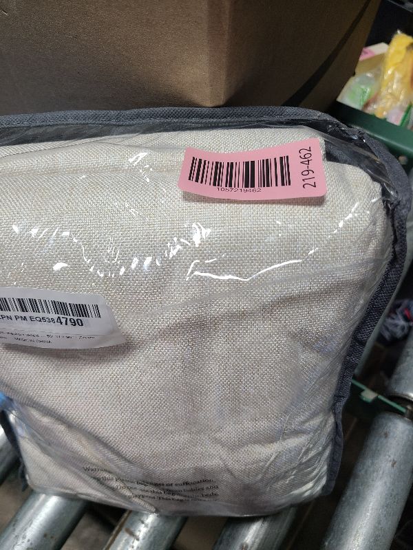 Photo 1 of 100% Blackout Shield Linen Blackout Curtains for Bedroom 96 Inches Long, Back Tab/Rod Pocket Living Room Drapes, Thermal Insulated Blackout Curtains 2 Panels Set, 50" W x 96" L,Cream