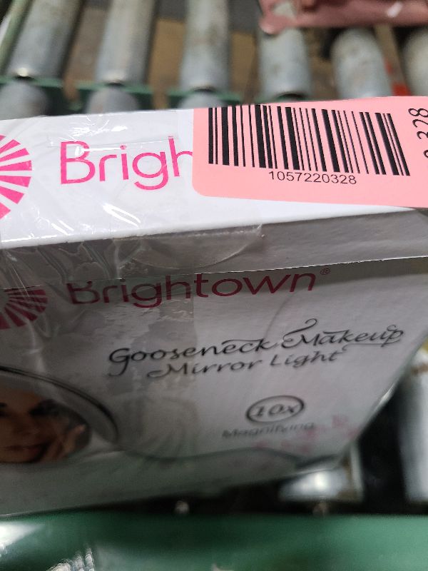 Photo 1 of 10x Magnifying LED Lighted Makeup Mirror, 7" Flexible Goose-neck, 360° Swivel Wall Mirror, Bathroom Magnification LED Daylight Vanity Mirror with Suction Cup, Cordless, Bathroom & Travel Mirror