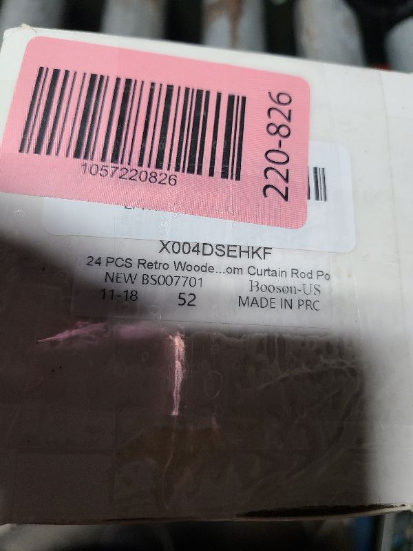 Photo 1 of 24 PCS Retro Wooden Curtain Rod Drapes Rings Handmade with Drapery Clips Outer Dia 2.4 Inch Beech Wood Curtain Rings 1.5 Inch Interior Diameter for 1-1.4 Inch Bathroom Curtain Rod Pole