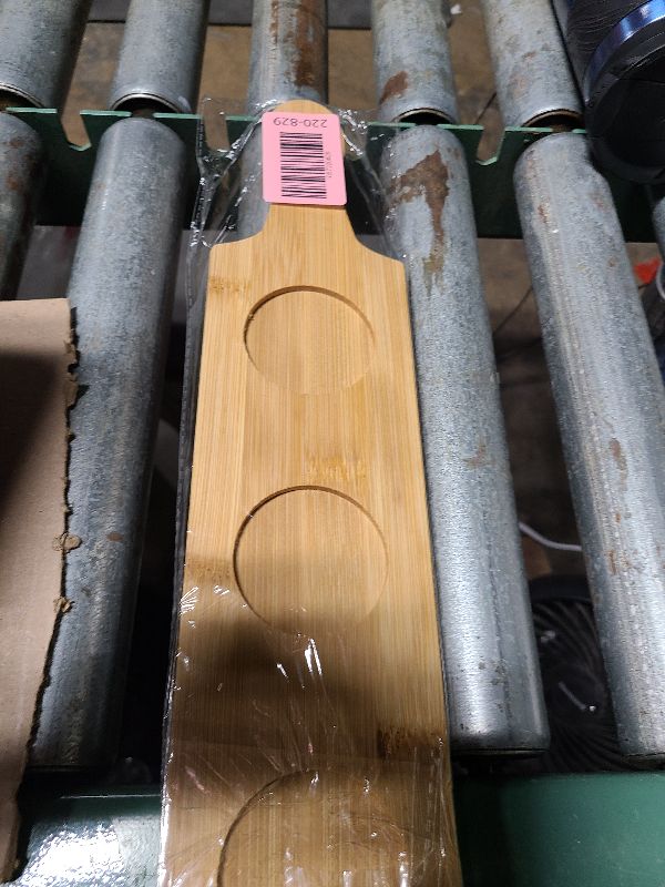 Photo 1 of 1PCS Flight Board for Tasting, 3 Slots Bamboo Wine Holder 2 INCH Dia Base Serving Display Rack Paddle for Whiskey, Beer, Drink Glass Jars, (Round) 15.0L x 3.9W