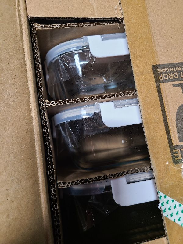 Photo 1 of [5-Packs, 36 Oz.] Glass Meal Prep Containers with Locking Lids Glass Food Containers,Airtight Lunch Container,Microwave, Oven, Freezer and Dishwasher (4.5 Cup, White)