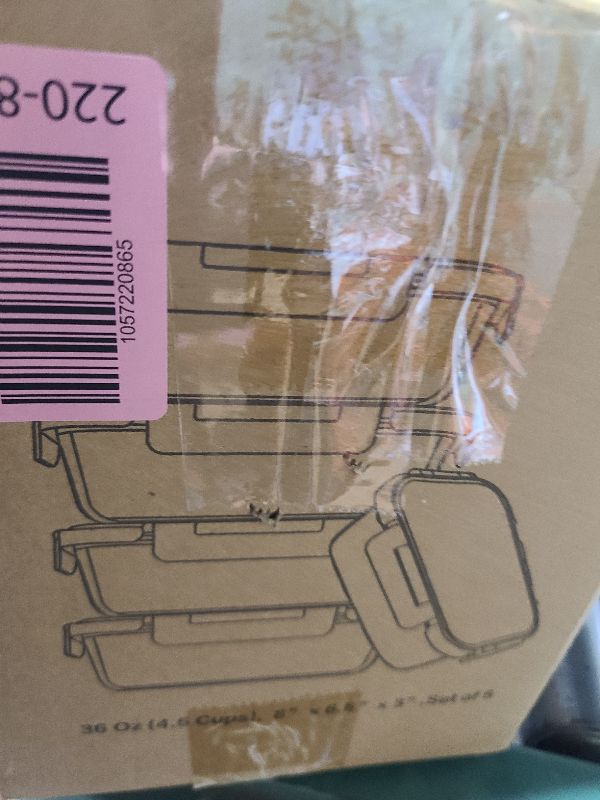 Photo 1 of [5-Packs, 36 Oz.] Glass Meal Prep Containers with Locking Lids Glass Food Containers,Airtight Lunch Container,Microwave, Oven, Freezer and Dishwasher (4.5 Cup, White)