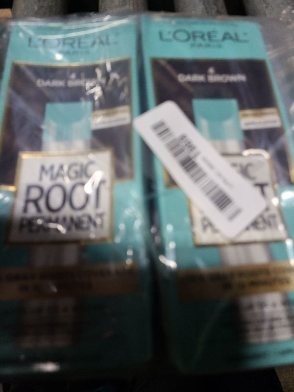 Photo 1 of L'Oreal Paris Magic Root Rescue 10 Minute Root Hair Coloring Kit, Permanent Hair Color with Quick Precision Applicator, 100 percent Gray Coverage, 4 Dark Brown, 2 count