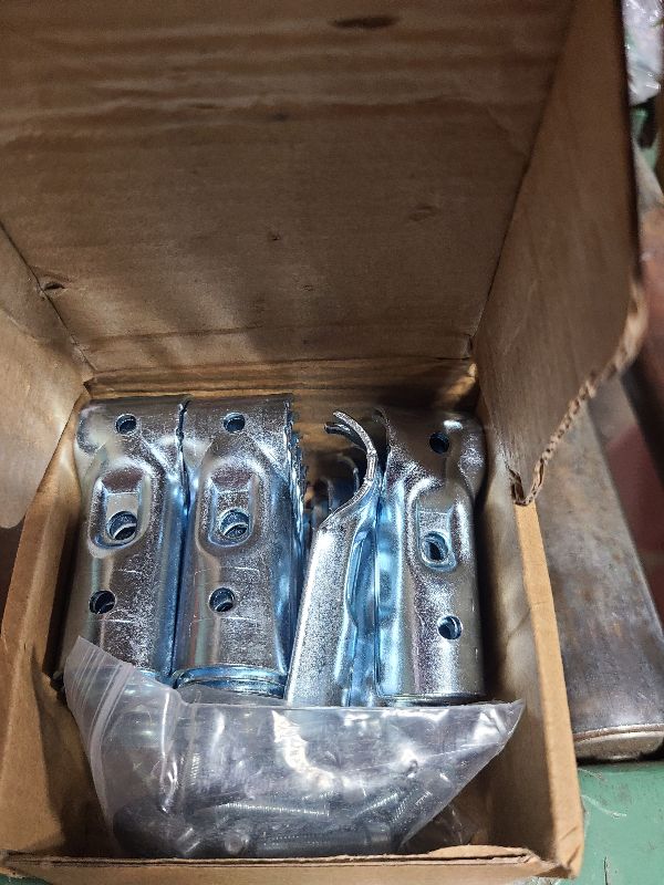 Photo 1 of 12 PCS 1/2'' T Pipe Clamps, Heavy-Duty Galvanized Steel Connectors with Bolts and Nuts, Chain Link Fence Corner Fitting End Rail T Clamp Fit for OD 3/4'' (20 mm) Pipe or Metric 1/2'' (DN 15) Tube