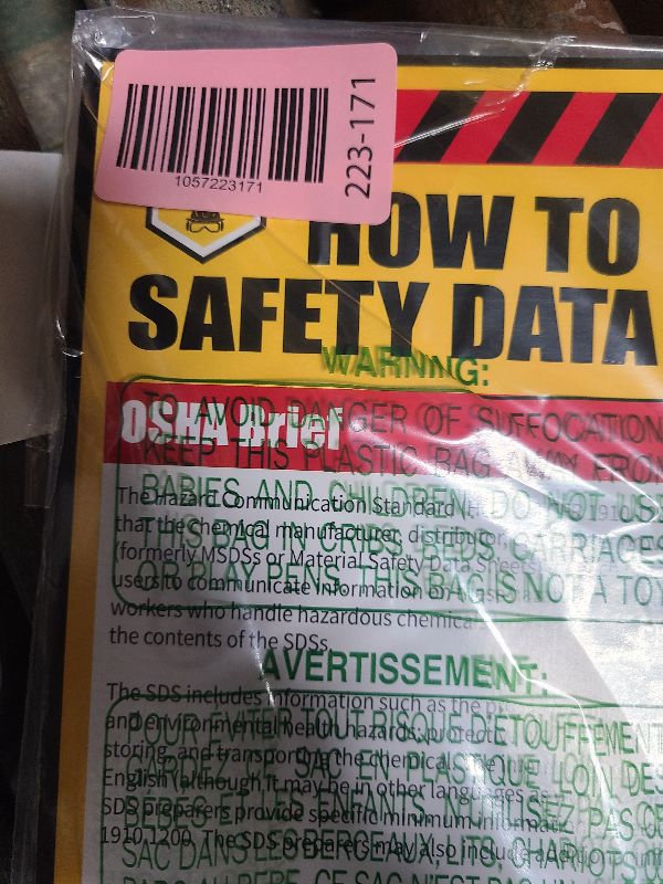 Photo 1 of How To Read A Safety Data Sheet (SDS/MSDS) Poster, 24 x 33 Inch, UV Coated Paper (Poster)