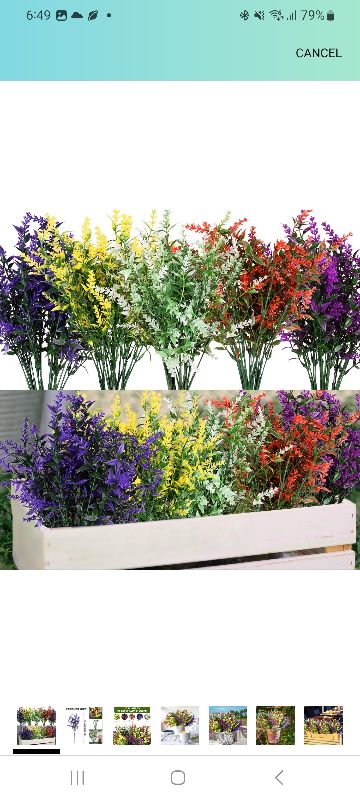 Photo 1 of 
Sponsored
Visit the UOROMI Store
4.5
4.5 out of 5 stars
(11)
20 Bundles Artificial Lavender Plants Outdoor- UV Resistant Faux Lavender Flowers for Garden Porch Window Patio Hanging Planter Home Decor, Colorful
