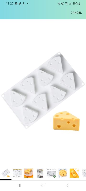 Photo 1 of 3D Cheese Silicone Mold for Baking - Professional Grade Cake Pan for Mousse, Chocolate & French Desserts, Non-Stick Pastry Tools with 12 Cavities, Dishwasher Safe Clearance