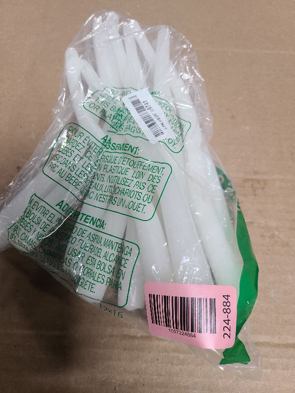 Photo 1 of 12 Pack Tall Taper Candles - 12 Inch White Dripless, Unscented Dinner Candle - Paraffin Wax with Cotton Wicks - 10 Hour Burn Time