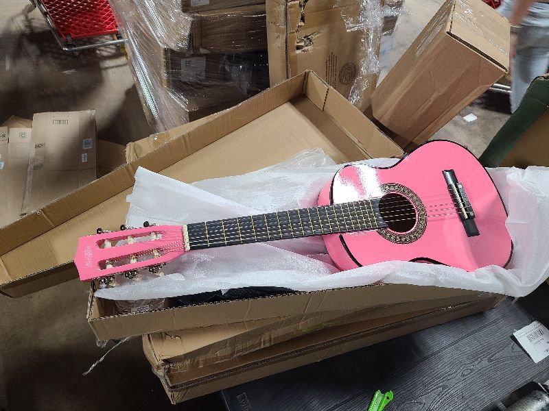 Photo 1 of 30" Wood Classical Guitar with Case and Accessories for Kids/Girls/Boys/Beginners (Pink)