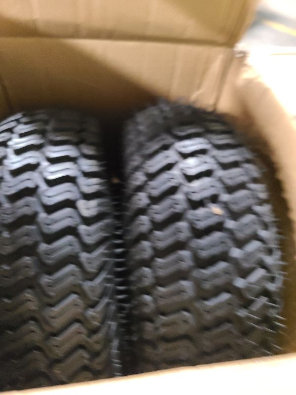 Photo 1 of 15x6.00-6 Lawn Mower Tires with Rim, Natural Rubber Turf Tire for Craftsman Husqvarna John Deere 100 300 Series Riding Mowers | 4 Ply Tubeless | 3" Offset | Bore ID 3/4" | 570 Pounds Capacity 2PCS