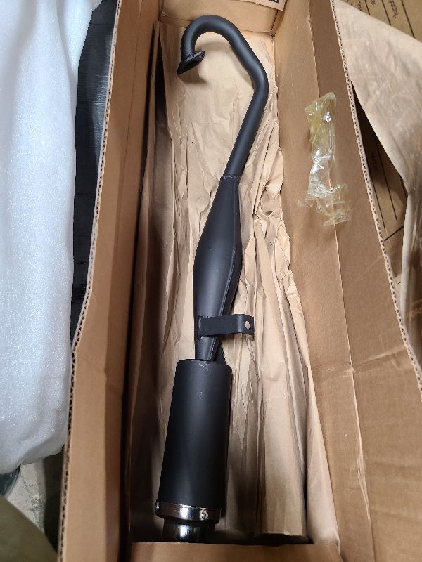 Photo 1 of 2-Stroke Muffler Exhaust Pipe with Expansion Chamber - Angled Design with Pipe Gasket - Compatible with 47/49cc CAG Daytona Pocket Bikes, Kids Mini Dirt Bike - Easy to Install