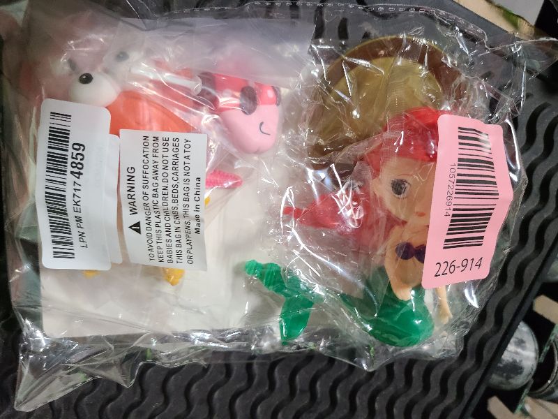 Photo 1 of 17 PCS Mermaid Cake Toppers Ocean Animals Under the Sea Cake Decorations with Ariel Model for Mermaid Under the Sea Theme Baby Shower Birthday Party Supplies (style 1)