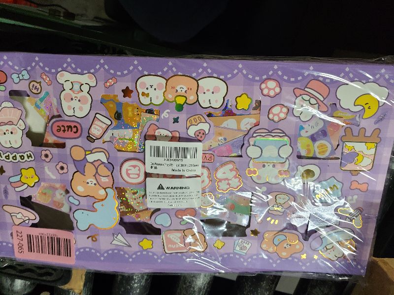 Photo 1 of 2000 Pcs Cute Stickers, Waterproof Vinyl Transparent Stickers, Kawaii Fun Stickers for Water Bottle Laptop Scrapbook Journaling, 200 Sheets Animal Stickers Boxed Gifts for Kids Teens Girls Boys