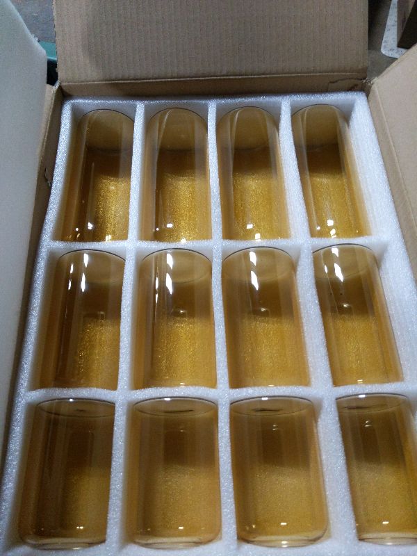 Photo 1 of 12pcs Glass  Vases Set, Small Flower Vase for Centerpieces, Small Vases for Flowers, Decor Centerpiece for Bathroom, Decorative Vases for House Warming (Amber)