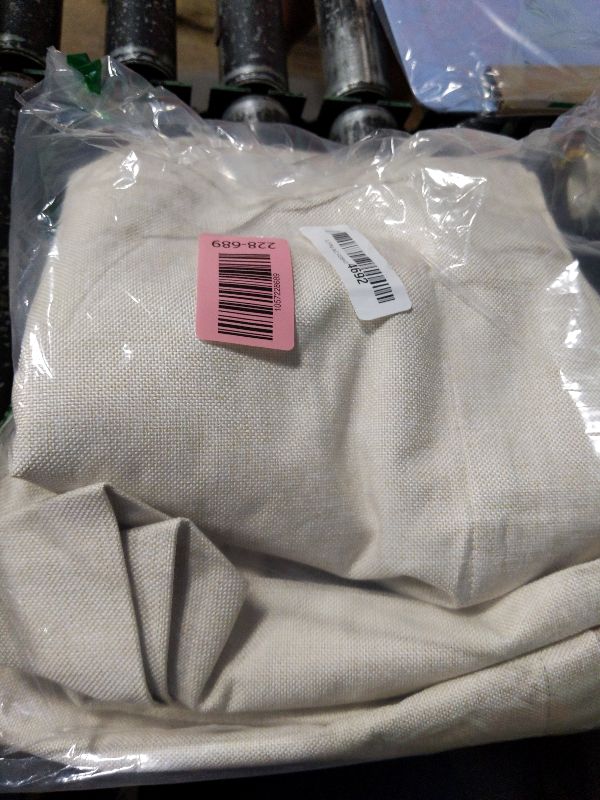 Photo 1 of 100% Blackout Shield Linen Blackout Curtains for Bedroom 84 Inches Long, Back Tab/Rod Pocket Living Room Drapes, Thermal Insulated Blackout Curtains 2 Panels Set, 50" W x 84" L, Cream