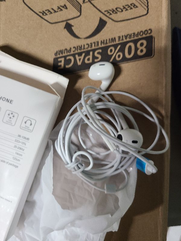 Photo 1 of 2 Packs Wired Headphones for iPhone Earbuds with Built-in Microphone & Volume Control HiFi Stereo Noise Reduction Earphones Compatible with iPhone 14/13/12/11/XR/XS/X/8/7/SE All iOS, Plug and Play