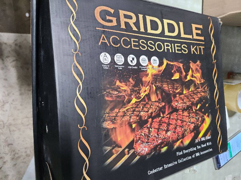 Photo 1 of 35PCS Griddle Accessories Kit, Flat Top Grill Accessories Set for Blackstone and Camp Chef, Grill Spatula Set with Enlarged Spatulas, Basting Cover, Scraper for Outdoor Barbecue