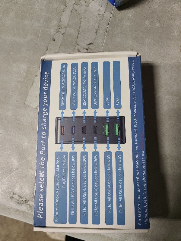 Photo 1 of 220W Foldable Compact Charger, USB C Fast GaN Rapid Plug 6 Multiple Port PD Charging Station Laptop Power Adapter for MacBook Pro/Air and iPad Pro iPhone15/14/13... Galaxy Note20 S22 Pixel…