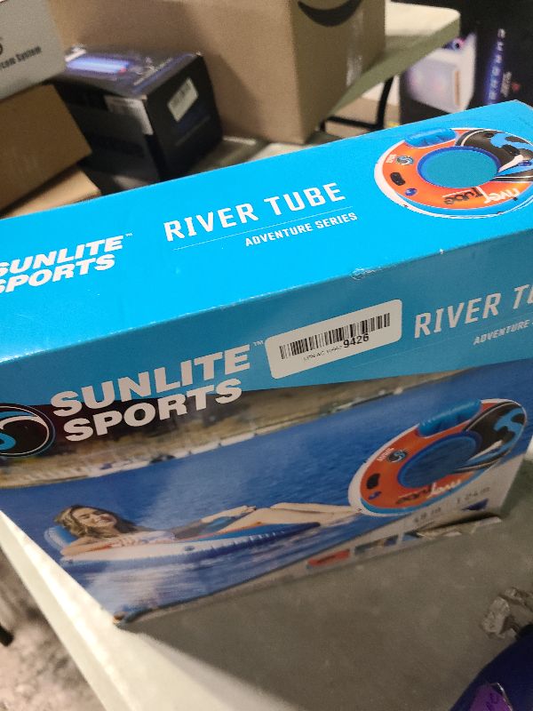 Photo 1 of 2025 New & Upgraded Sunlite Sports Heavy Duty River Tube Inflatable, Premium Water Float to Lounge Above Lake and River, Outdoor Water Raft Sport Fun, Recreational Use