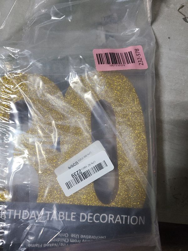 Photo 1 of 30th Birthday Decorations for Men and Women, Golden Glitter 30 Digital Birthday Decorations for Anniversary Birthday Party Table Desktop Centerpiece Decoration