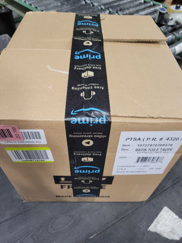 Photo 1 of 225 Fifth Batik Toile Taupe Porcelain 12-Piece Dinnerware Set – Service for 4, Includes Dinner Plates, Salad Plates & Cereal Bowls, Glossy Finish, Dishwasher Safe, for Everyday Dining & Entertainment